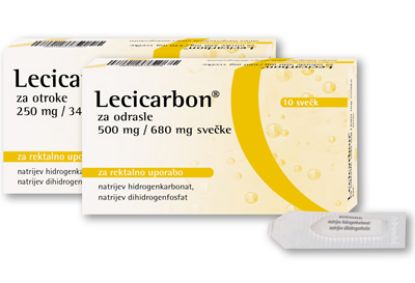 Slika Lecicarbon za otroke 250mg/340mg svečka 10x