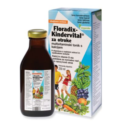 Slika Floradix Kindervital, multivitaminski tonik s kalcijem 250 ml
