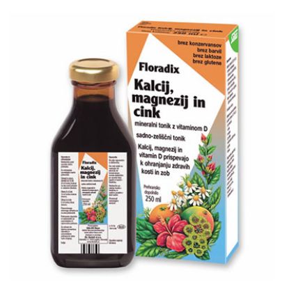 Slika Floradix Kalcij, Magnezij in Cink, tonik 250 ml