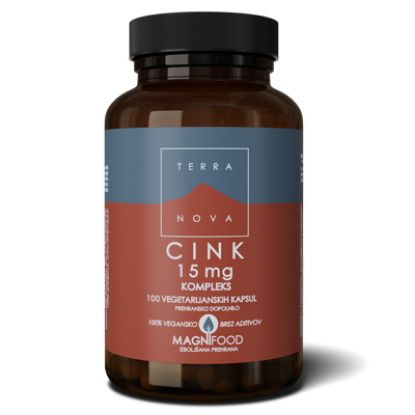 Slika Terranova cink 15 mg kompleks vegetarijanske kapsule 100x