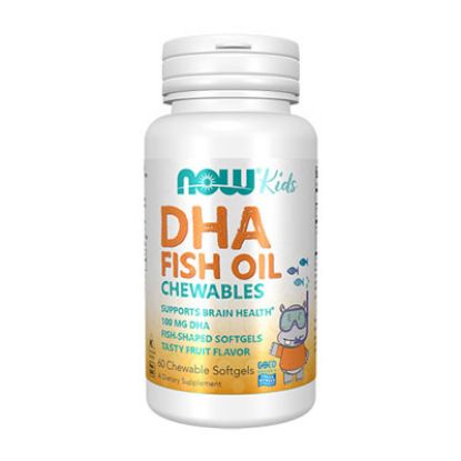 Slika NOW Omega 3  za otroke DHK 100 mg, kapsule 60x
