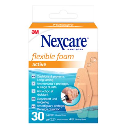 Slika Nexcare obliž active 360 30x (10 x 28mm x 76mm, 14 x 22mm x 57mm, 6 x 23mm x 28mm)
