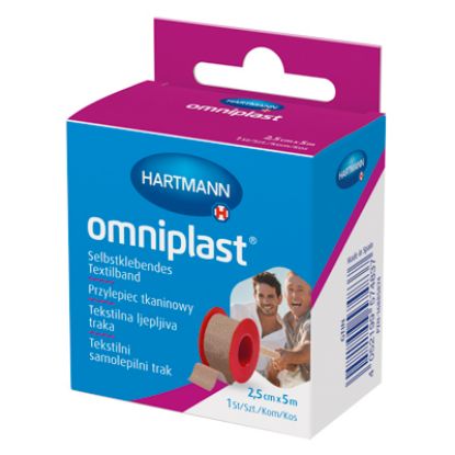 Slika Omniplast tekstilni 2,5 cm x 5 m, samolepilni trak 1x