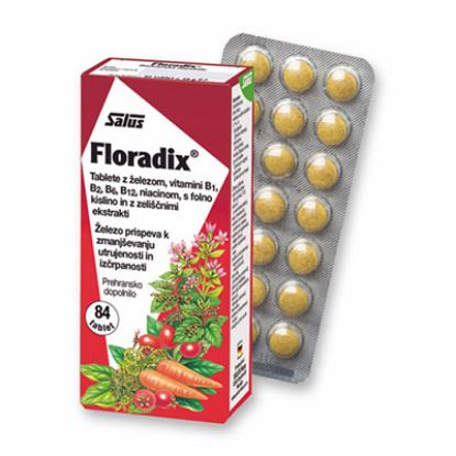 Slika Floradix, tablete z železom, vitamini in zelišči 84x
