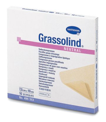 Slika Grassolind neutral vazelinska gaza  7,5 x 10 cm 10x