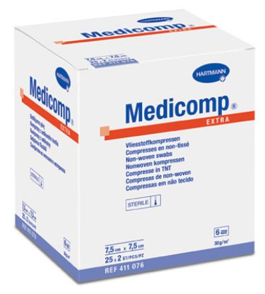 Slika Medicomp extra komprese 10x10cm, sterilne, netkane, 25x2kd, 4110770