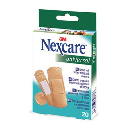 Slika Nexcare obliž universal vodoodporen različne velikosti 20x (10 x 19mm x 72mm, 6 x 25mm x 72mm, 4 x okrogli 22mm)