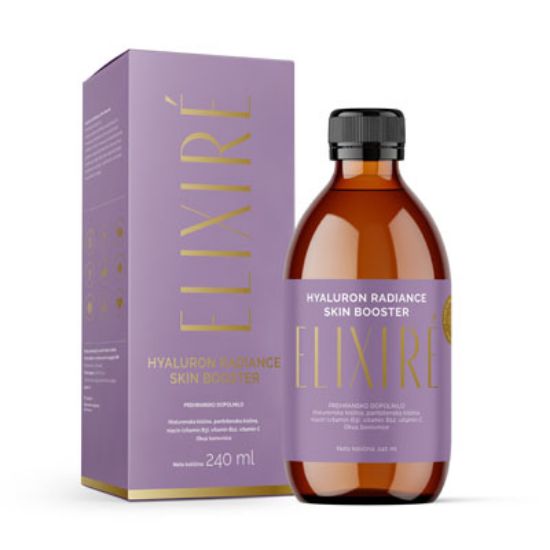 Slika Elixire  hyaluron radiance skin booster, okus borovnice, premium prehransko dopolnilo 240 ml