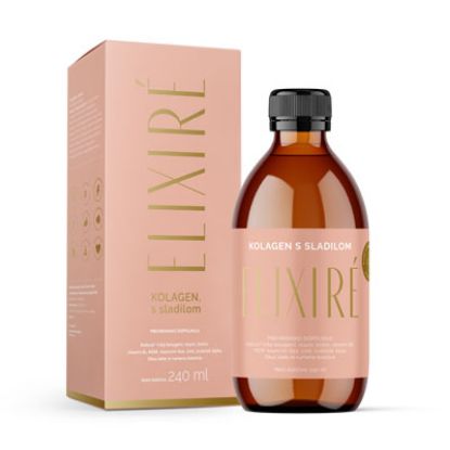 Slika Elixire  kolagen s sladili, okus bele in rumene breskve, premium prehransko dopolnilo 240 ml