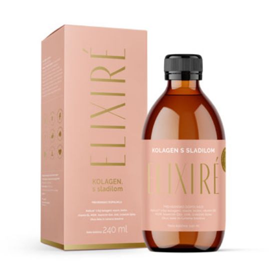 Slika Elixire  kolagen s sladili, okus bele in rumene breskve, premium prehransko dopolnilo 240 ml