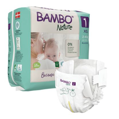 Slika Bambo nature otroška plenička newborn za nedonošenčke 1 2 - 4 kg 22x