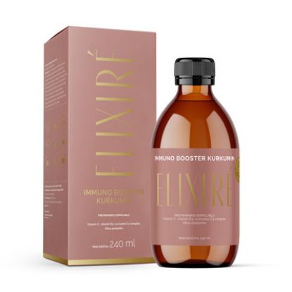 Slika Elixire  immuno booster kurkumin, okus pasijonke, premium prehransko dopolnilo 240 ml
