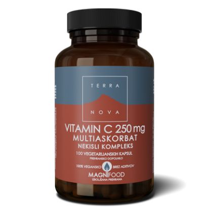 Slika Terranova vitamin c 250 mg multiaskorbat nekisli kompleks vegetarijanske kapsule 100x