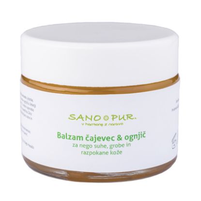 Slika Sano pur balzam čajevec & ognjič za nego suhe, grobe in razpokane kože lonček 50 ml