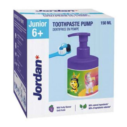 Slika Jordan zobna pasta junior 6 - 12 let 1.450 ppmf plastenka s pumpico 150 ml