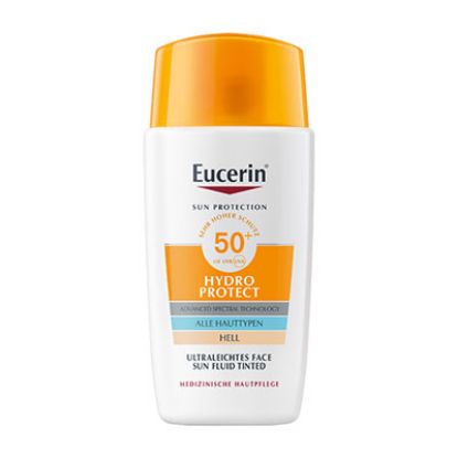 Slika Eucerin Sun Hydro Protect Tinted, lahki obarvan fluid za zaščito obraza pred soncem ZF 50+, 50 ml
