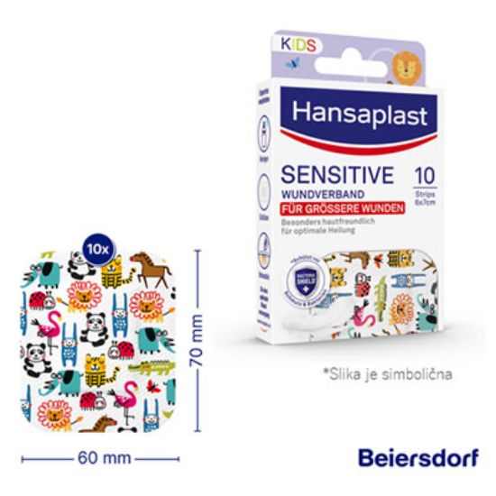 Slika Hansaplast Sensitive Kids, obiži za večje rane 10x