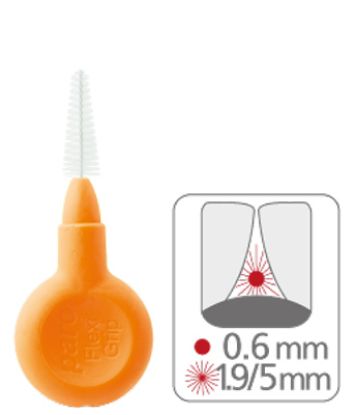 Slika Paro Flexi Grip, stožčasta medzobna ščetka oranžna, medzobne ščetke + držalo 4x