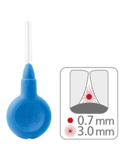 Slika Paro Flexi Grip, medzobna ščetka modra - 4x + držalo + blister